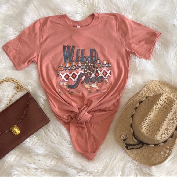 Wild & Free Aztec Buffalo Graphic Tee - Picture 2 of 3